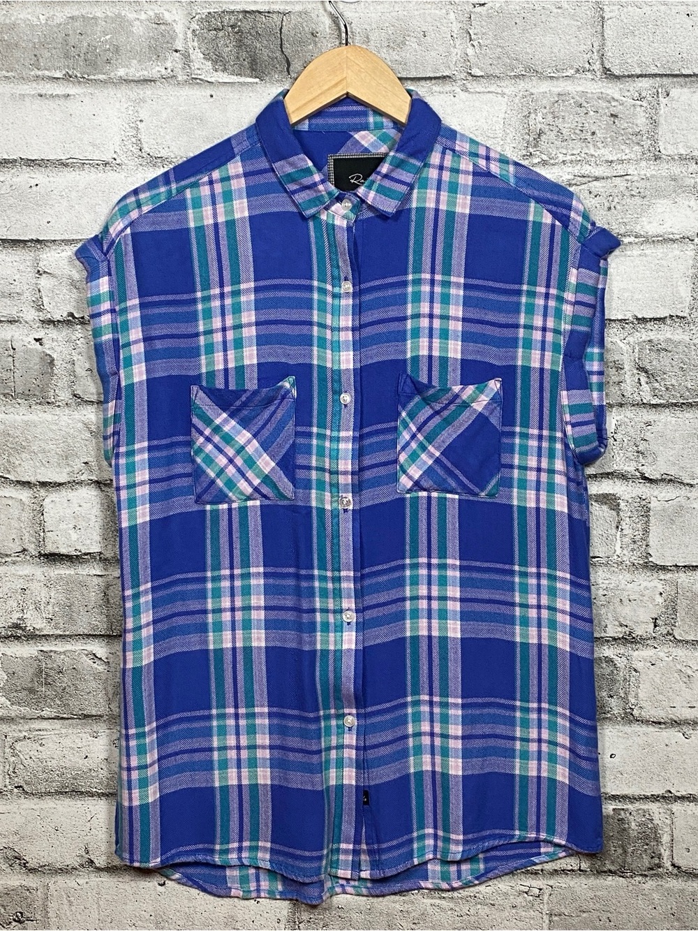 Rails Blue Plaid Short-Sleeve Button-Down Shirt